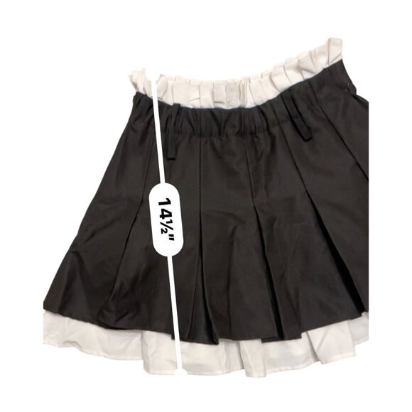 Women's Color Block High Waisted Skirt Double Layer Pleated Y2k Mini Skirts XS b - Picture 7 of 7